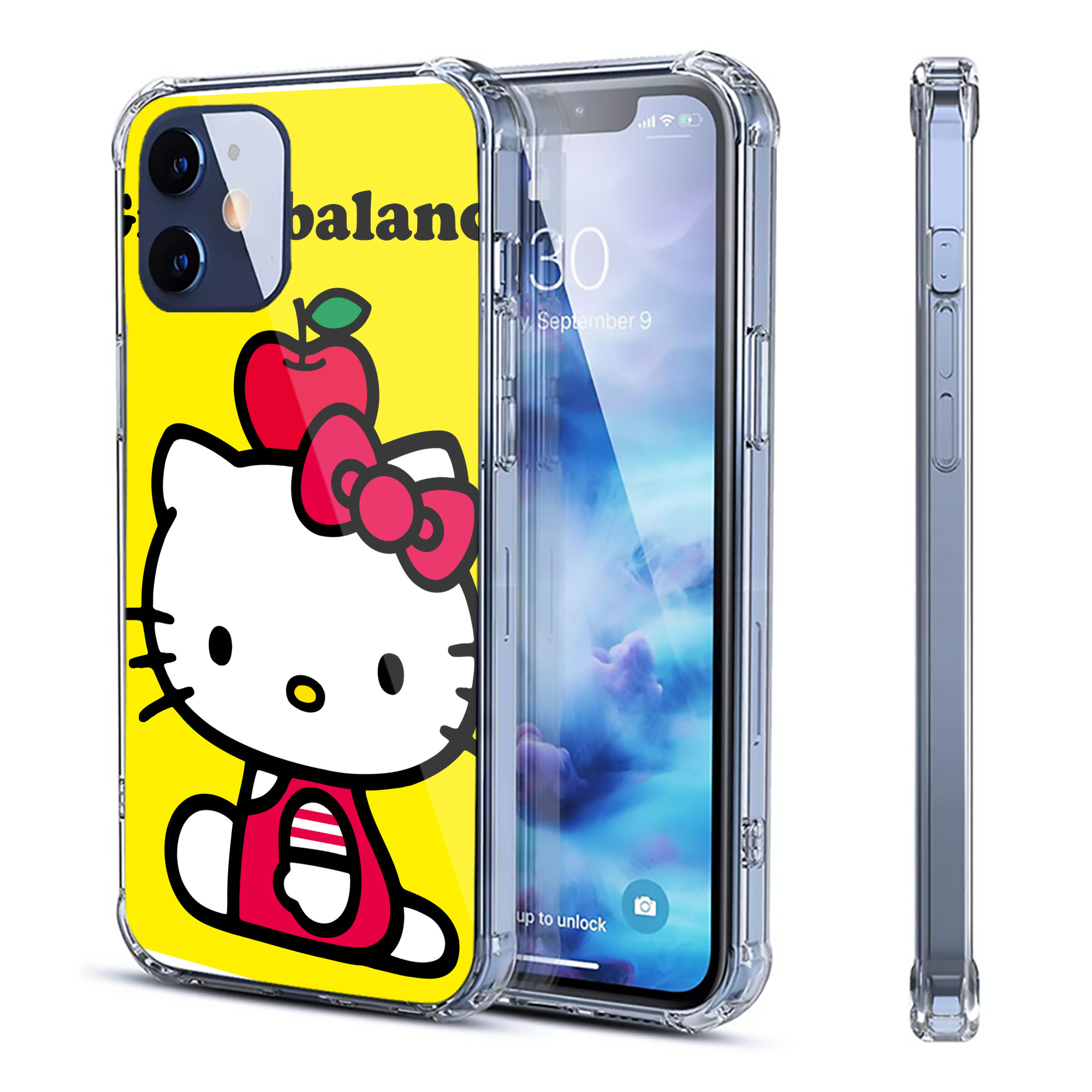 （画像用） Hello Kitty ハローキティ 【iPhone 12シリーズ対応】透明スマホケース（クリアソフトケース）